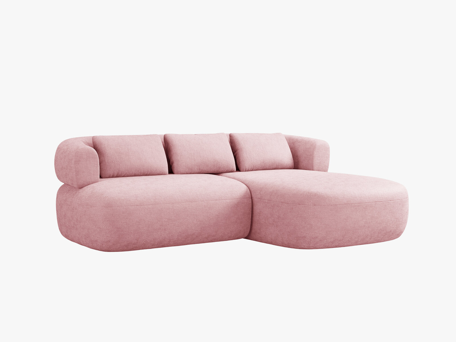 Micadoni 5-Sitzer Ecksofa Jenny Kleine Version Rechts Chenille Perfect Harmony Rosa