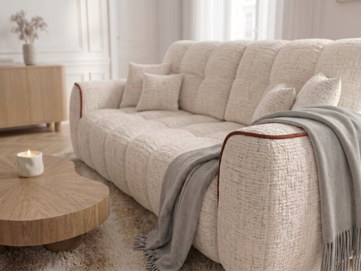 Bobochic Palais royal Sofa 3-Sitzer Chenille Orange