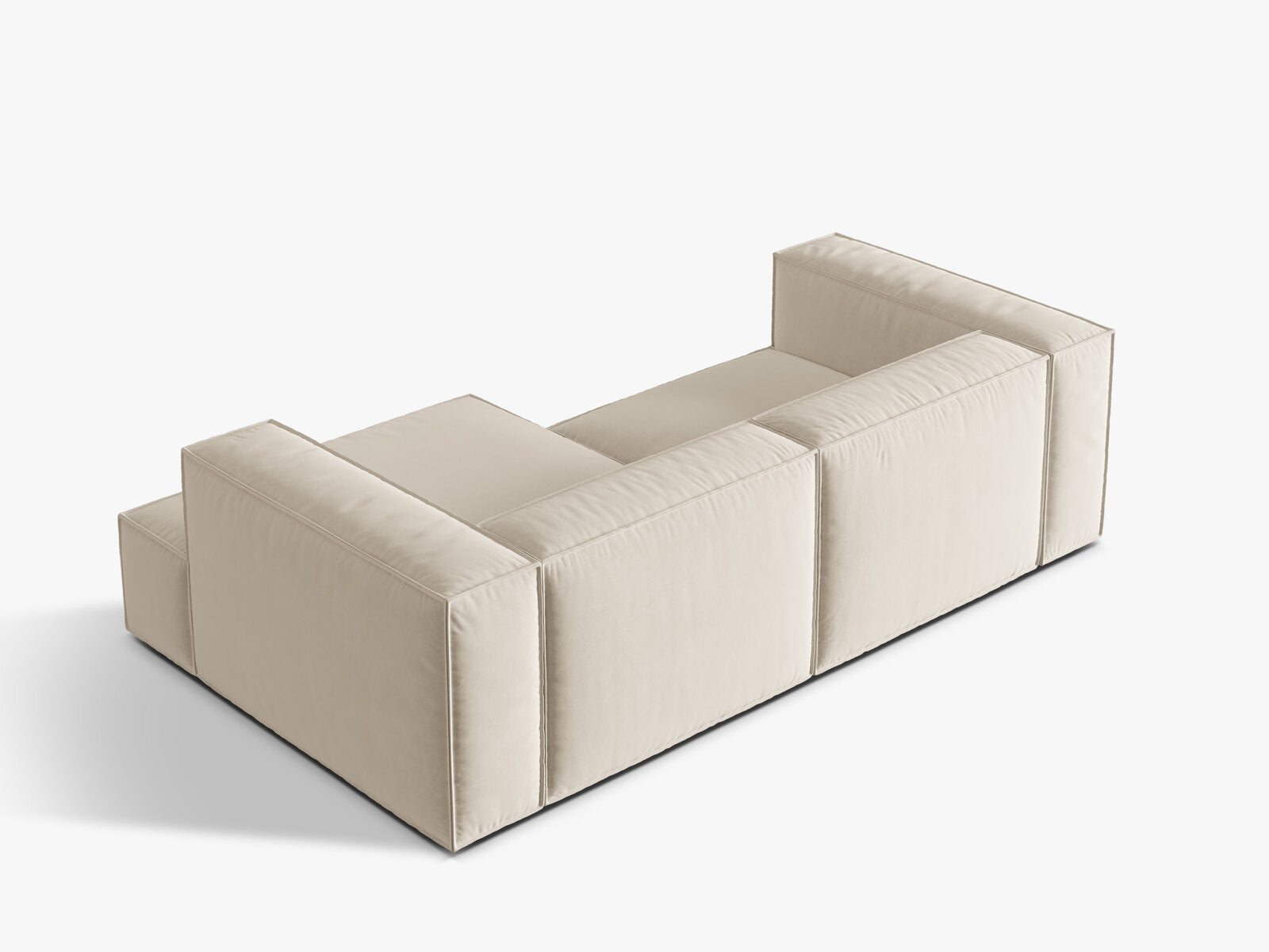 Micadoni Ecksofa Nuria 3-Sitzer Rechts Samt Beige