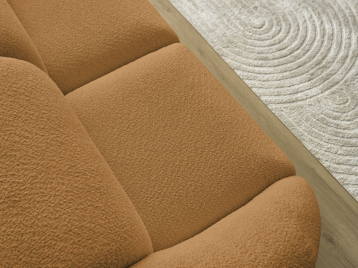 Bobochic Tina Sofa 2-Sitzer Bouclé-Stoff Gelb