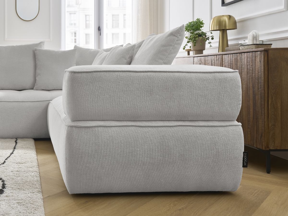 Bobochic Whesley Ecksofa Stoff Hellgrau Ecke links