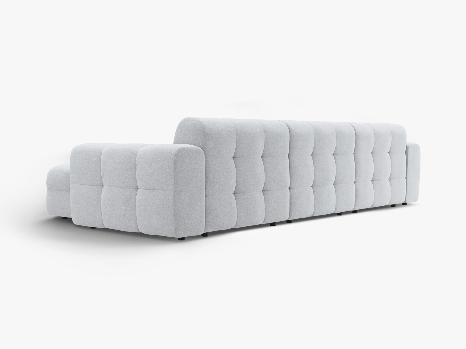Micadoni Ecksofa Kendal 5-Sitzer Rechts Strukturierter Stoff Hellgrau