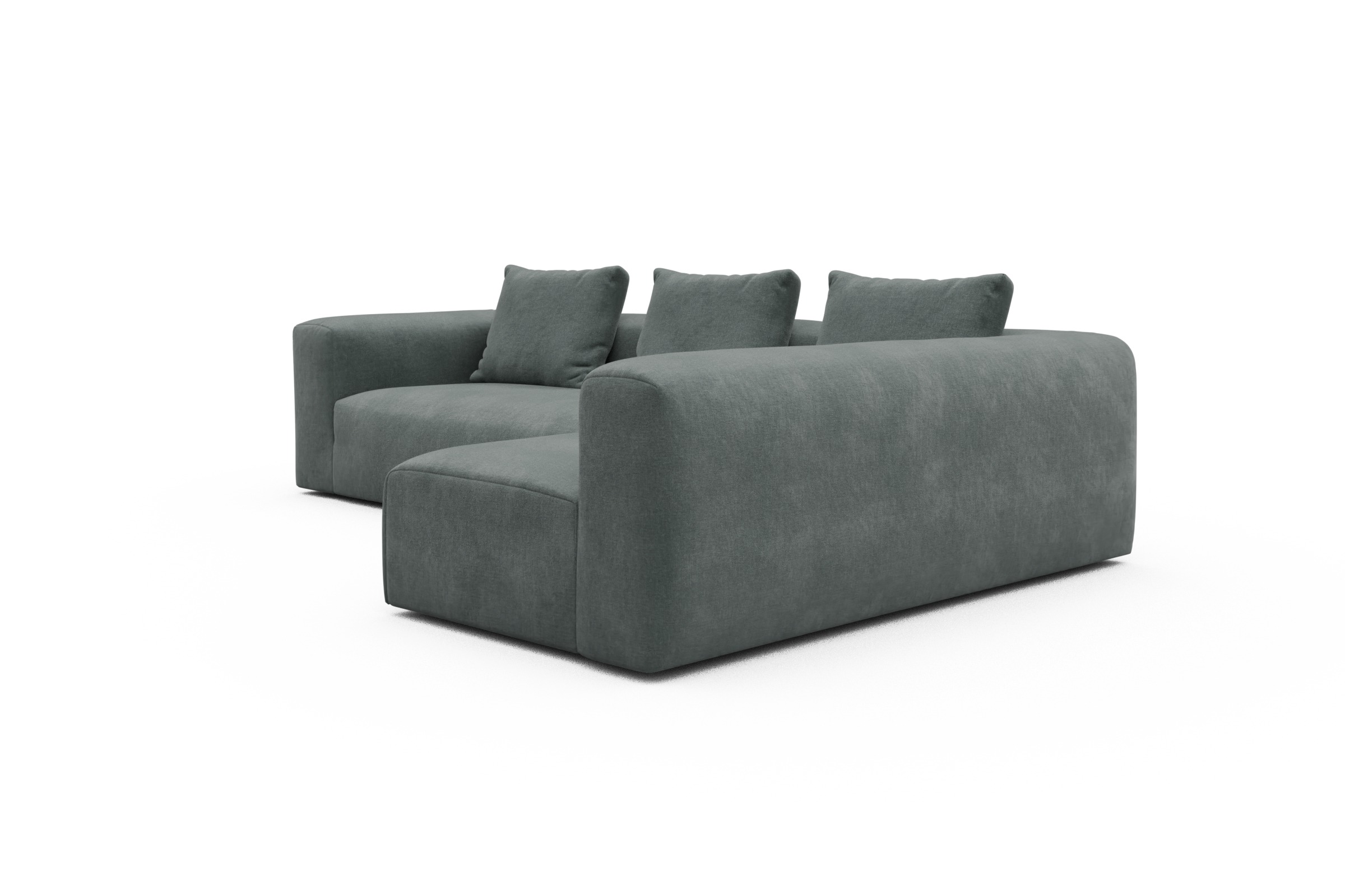 Ecksofa Fred 2x 2,5-Sitzer rechts offen Smooth-Silver-Grey