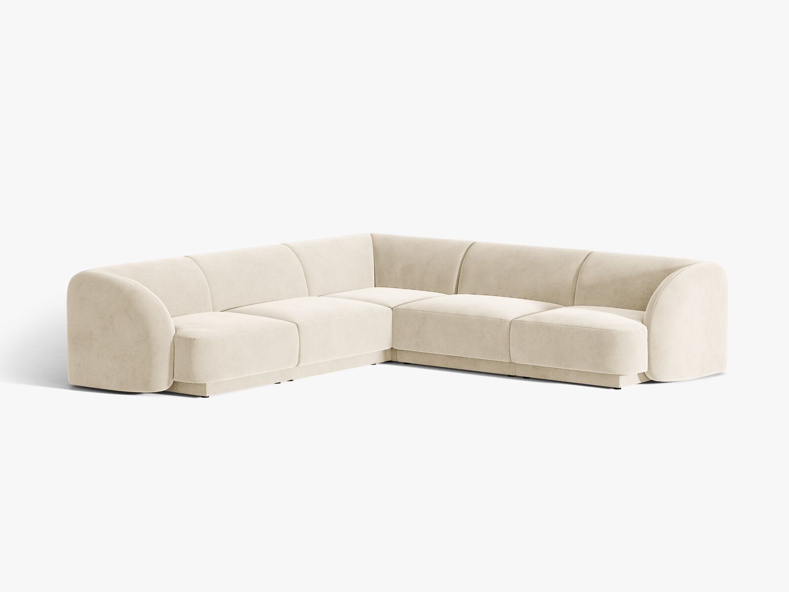 Micadoni 5-Sitzer Symmetrisches Ecksofa Miley Samt Venus Helles Beige