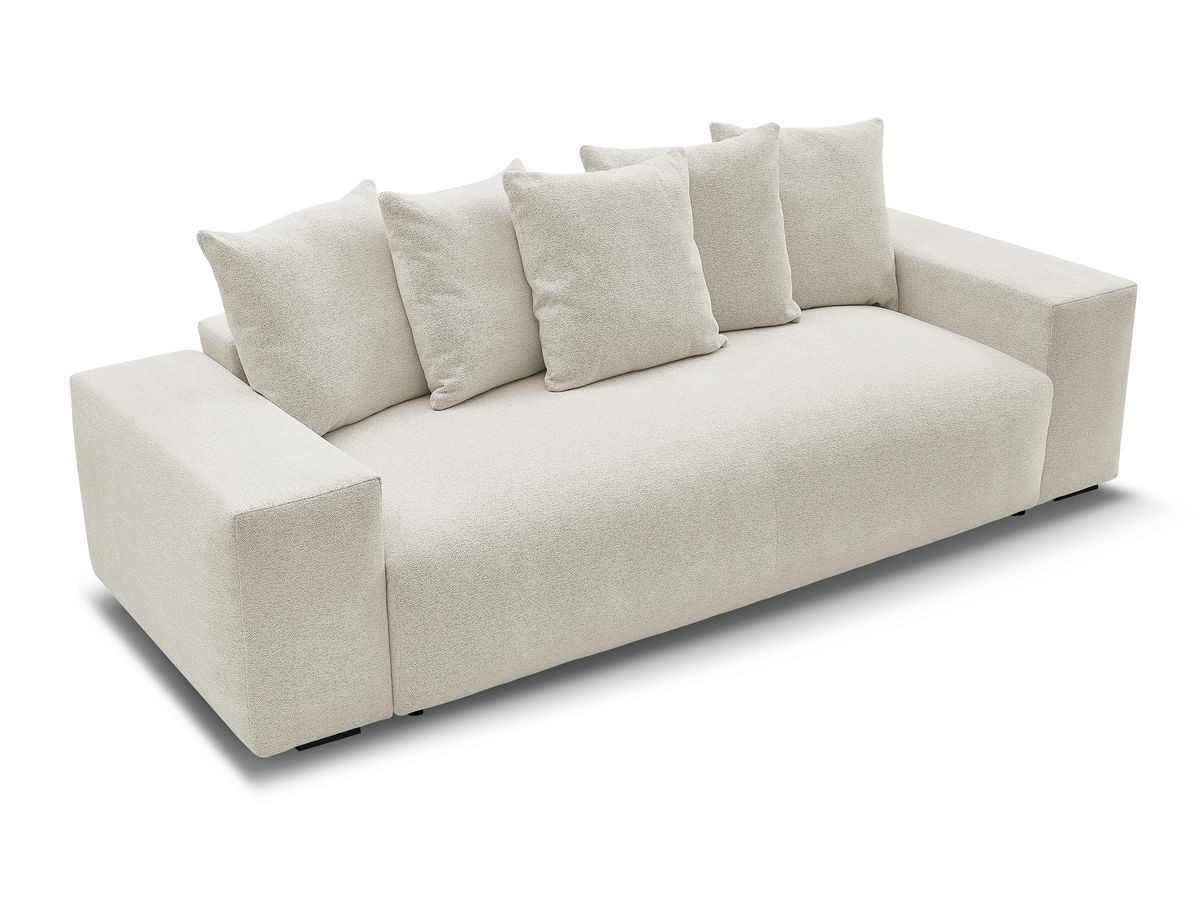 Bobochic Voltaire Sofa 3-Sitzer 280 × 124 cm Melange-Stoff Weiß