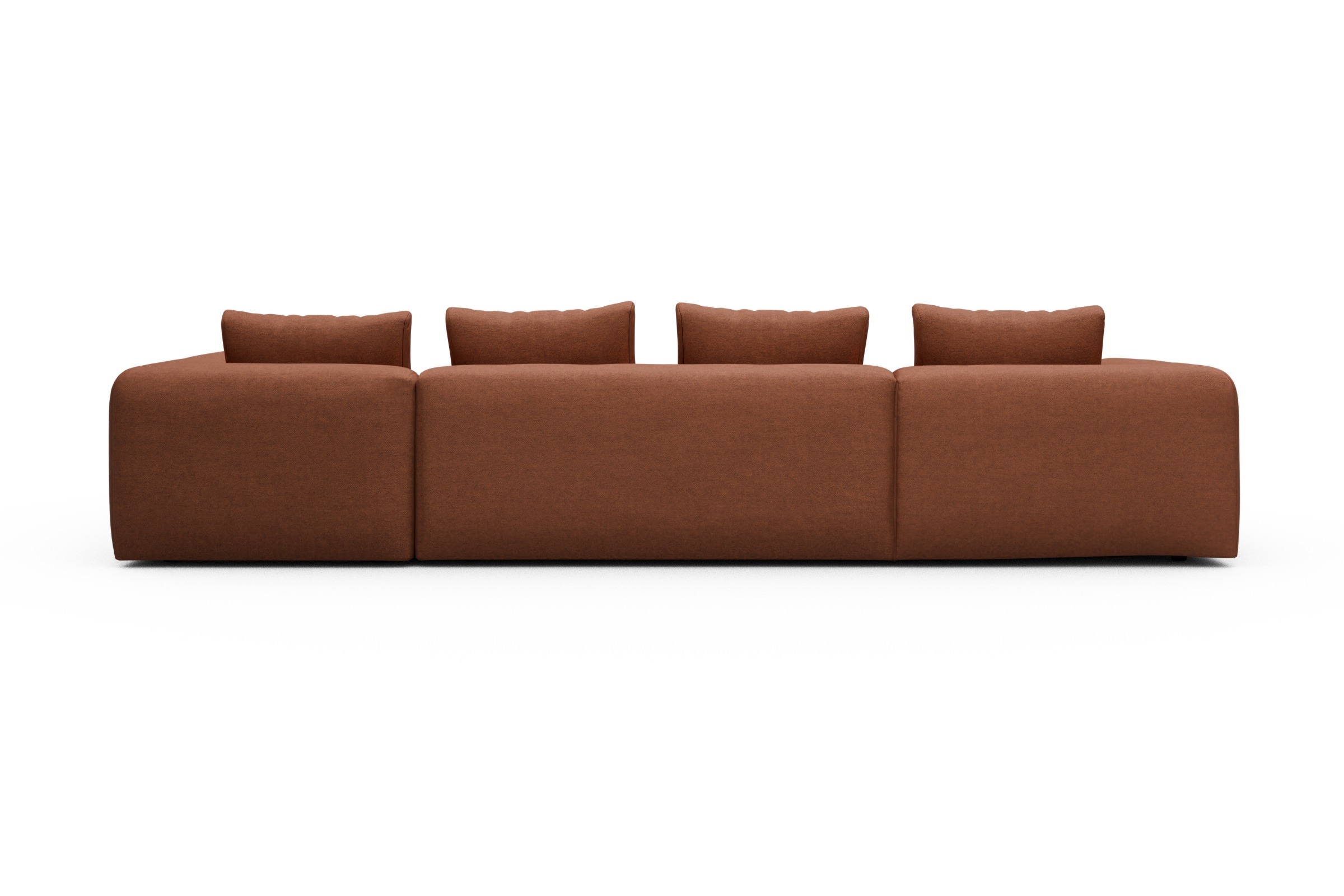 Wohnlandschaft Fred Chaiselongue links mit 2-Sitzer und lange Armlehne rechts Weda-Rust