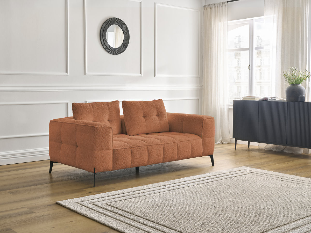 Bobochic Anis Sofa 2-Sitzer Bouclé-Stoff Orange
