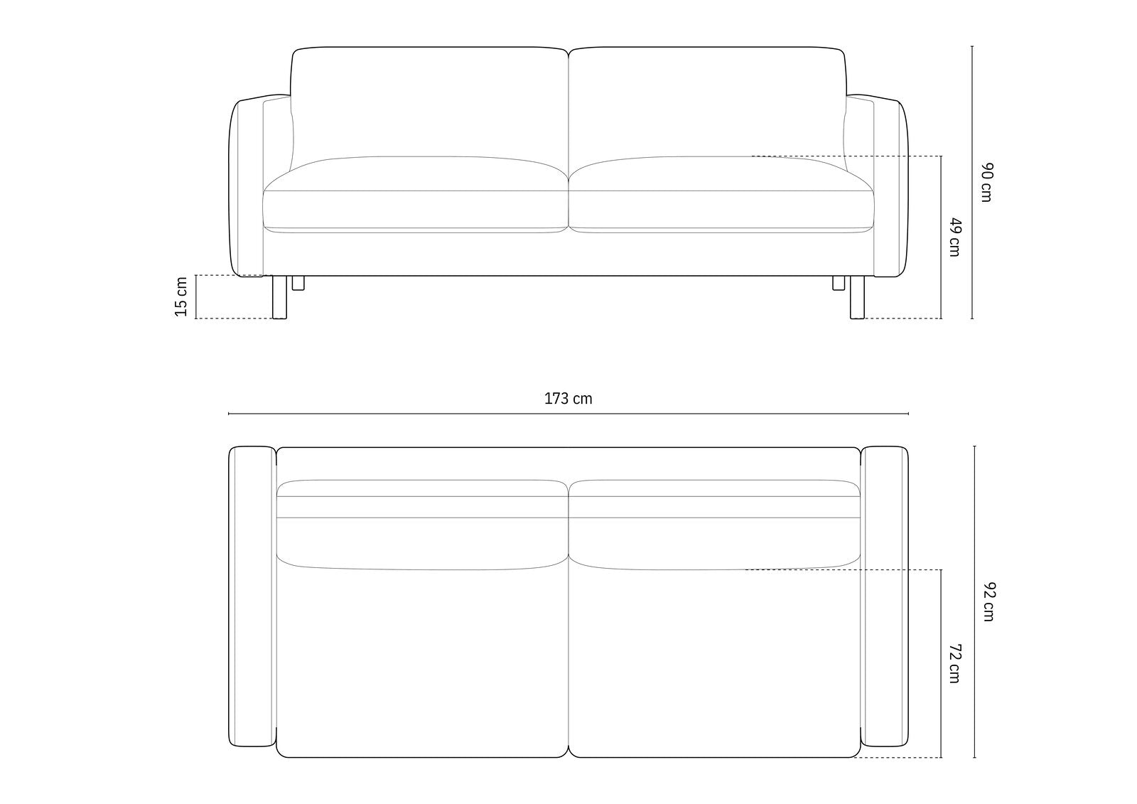 Micadoni Sofa Eden 3-Sitzer Strukturierter Stoff Grün Blau Melange