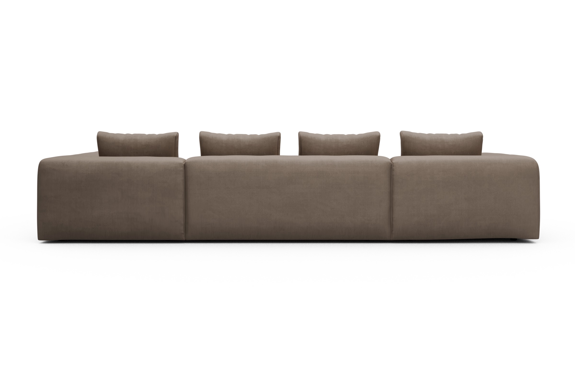 Wohnlandschaft Fred Relax-Ecke rechts mit 2-Sitzer und Chaiselongue links Cordufine-Biege