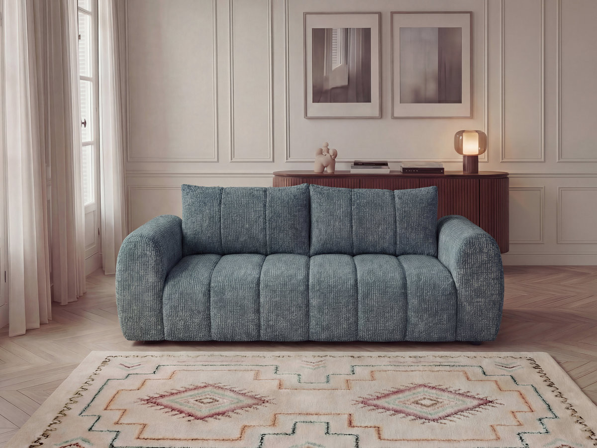 Bobochic Nesty Sofa 3-Sitzer Melange-Stoff Blau