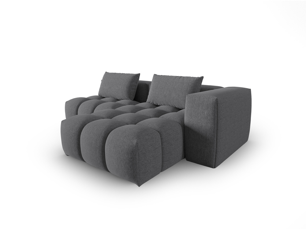 Cosmopolitan Design Ecksofa Verona 3-Sitzer offen Strukturierter Stoff Sorella Grau Rechts