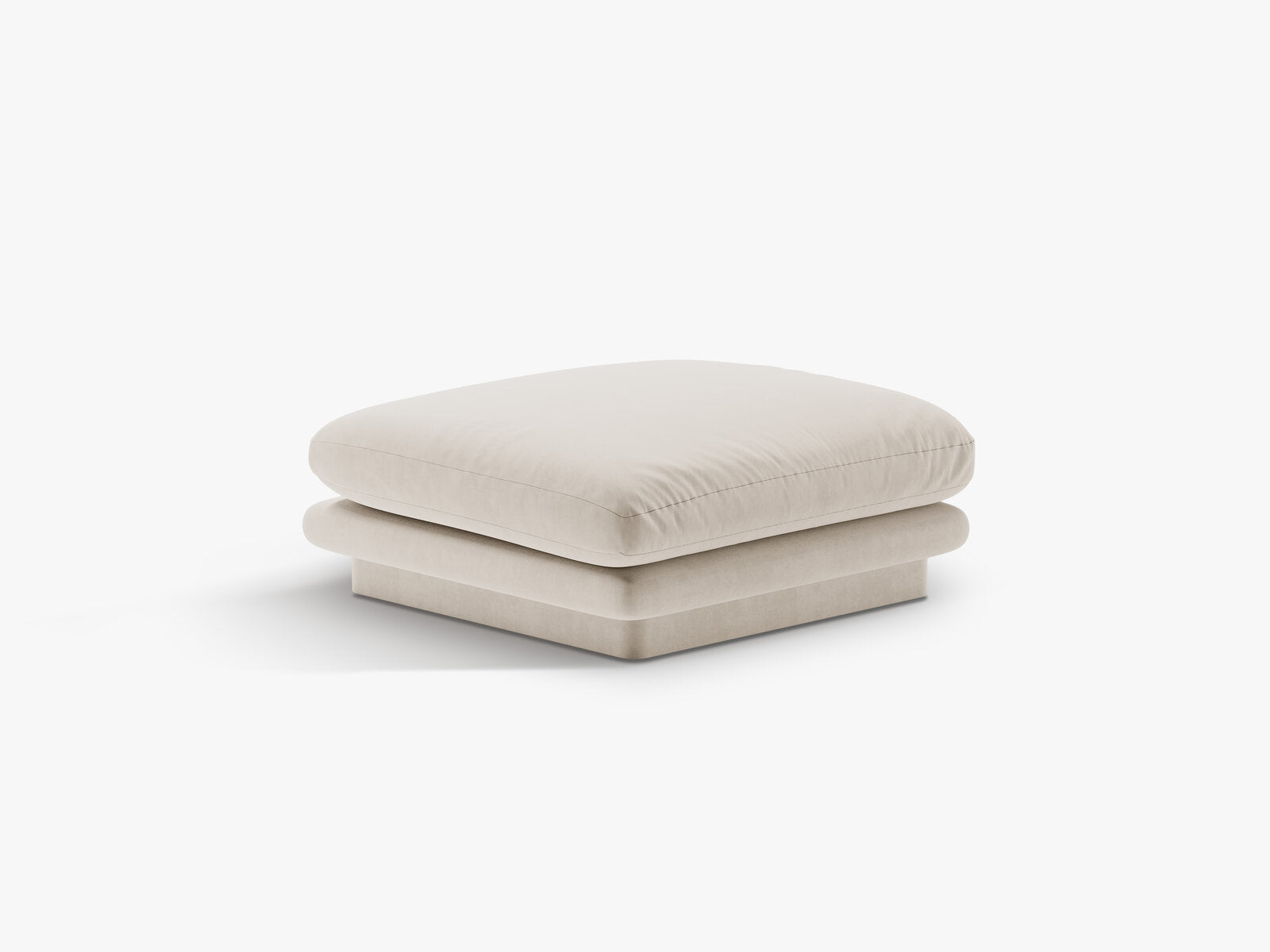 Micadoni Hocker Torino 1-Sitzer Samt Ecru