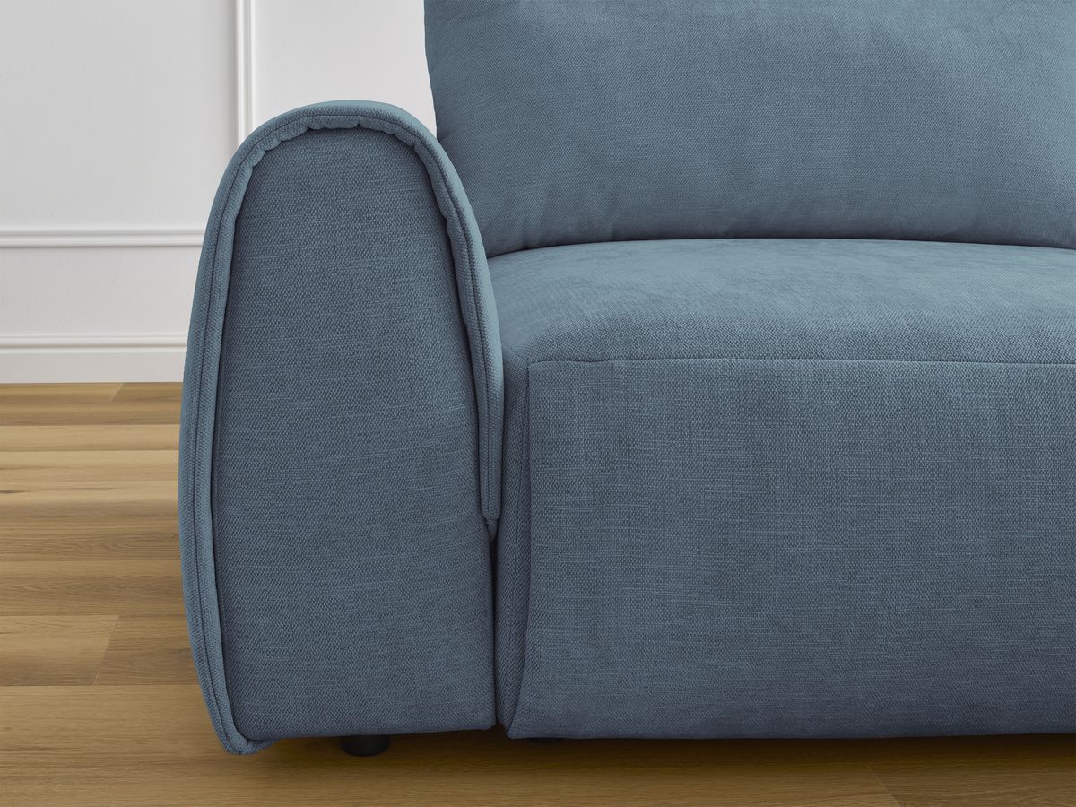 Bobochic Aden Ecksofa 246 × 152 cm Stoff Hellblau Ecke rechts