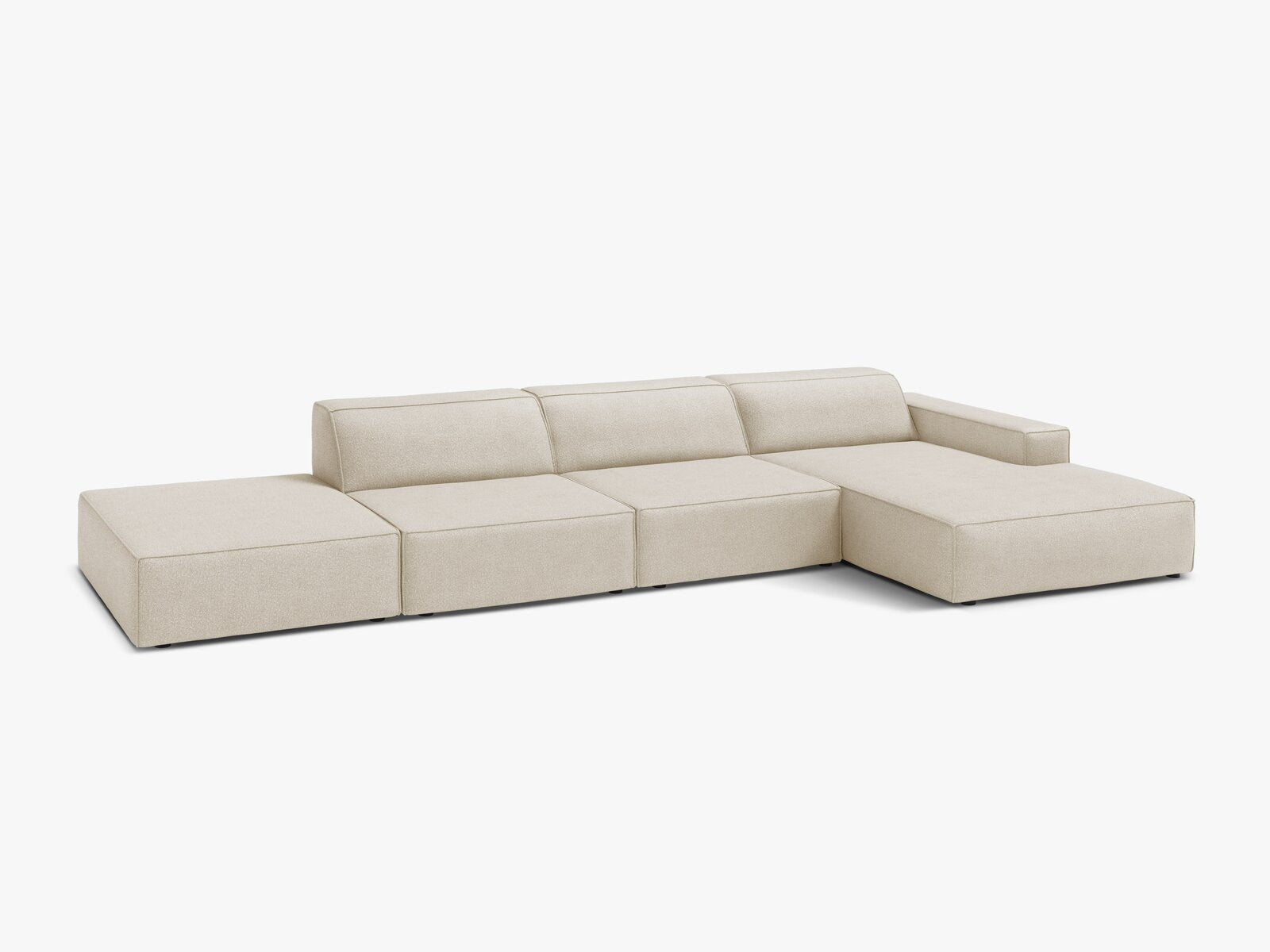 Micadoni Ecksofa Jodie 5-Sitzer Rechts Boucle Baloo Beige