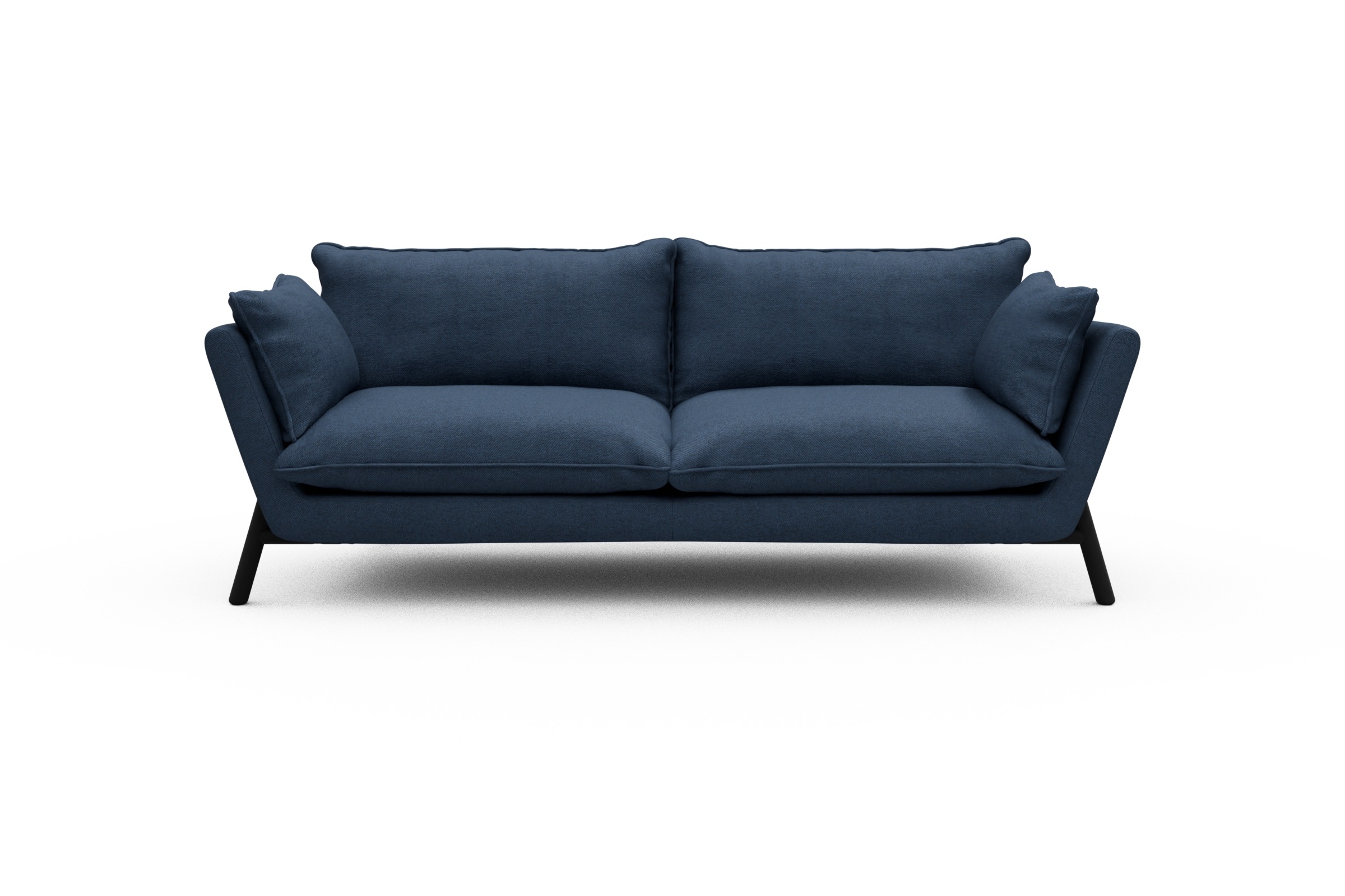 Skandi Home Sofa Emil PREMIUM 3-Sitzer Beinfarbe Eiche Schwarz Weda-Blue moebelfaktor