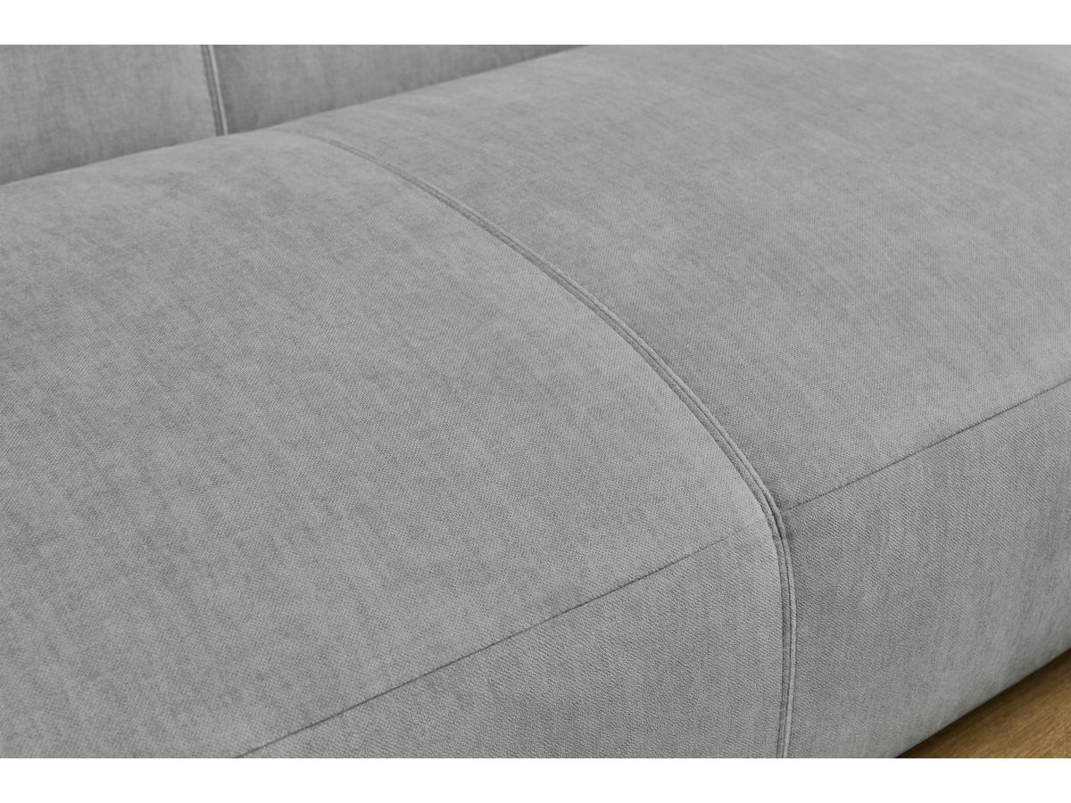 Bobochic Lavena Wohnlandschaft 359 × 220 cm Samt Hellgrau Ecke links