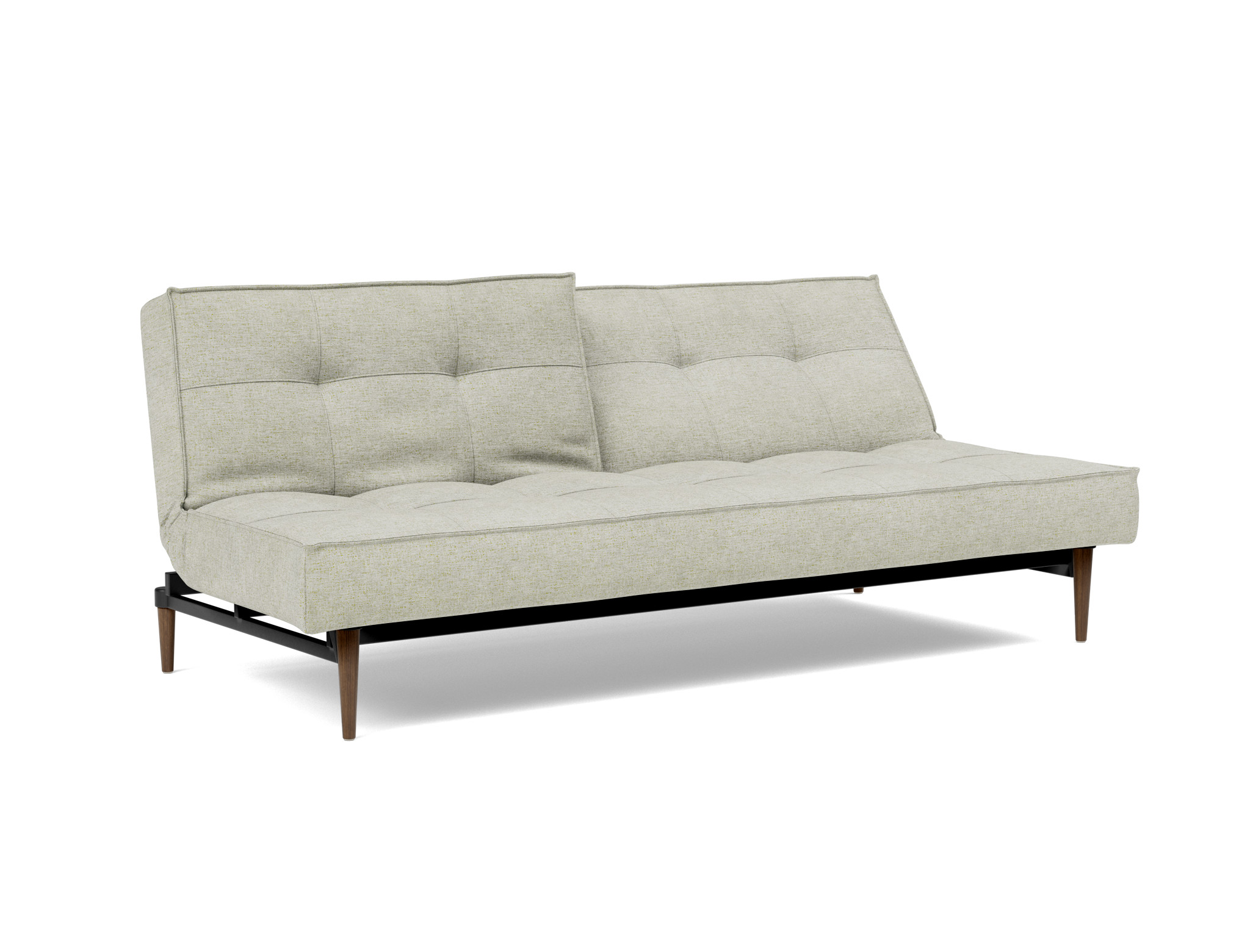 Schlafsofa Splitback Flachgewebe Avella 280-Sand Beine Styletto Eiche dunkel