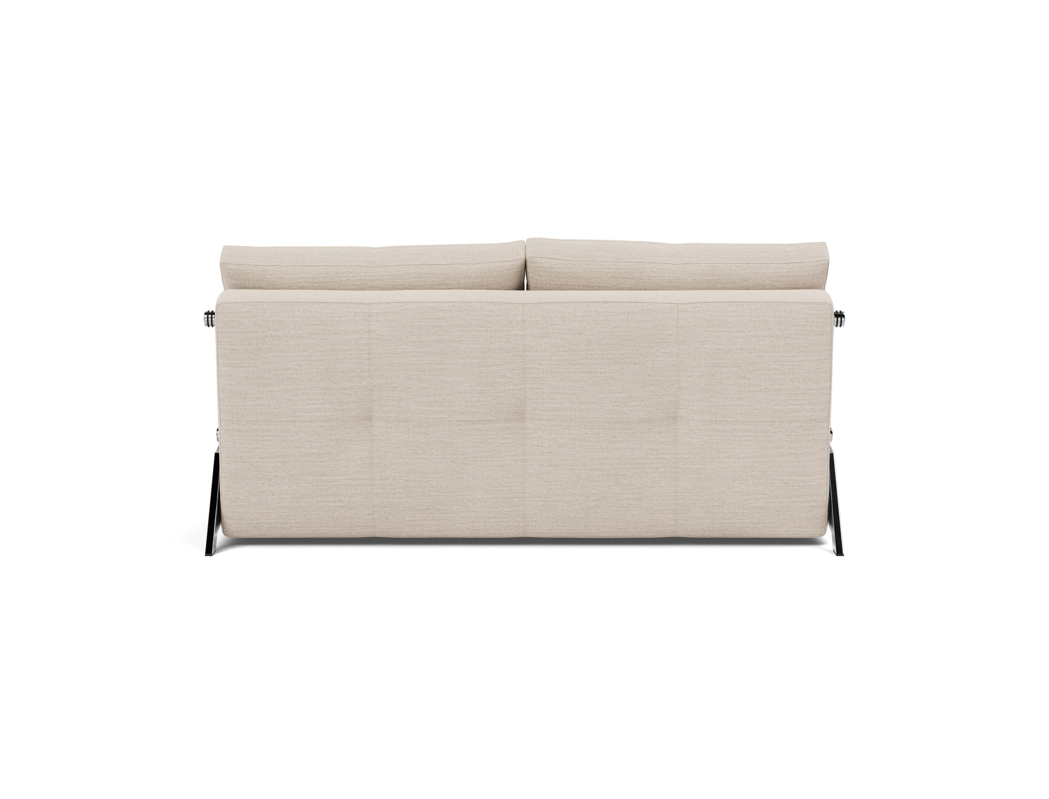 Schlafsofa Cubed 160 Webstoff Blida 612-Sand-Grey Beine Chrom