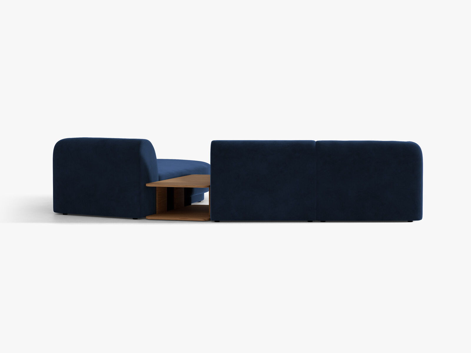 Micadoni Modulares Sofa Miley mit Recamiere 3-Sitzer Rechts Samt Bluvel Königsblau