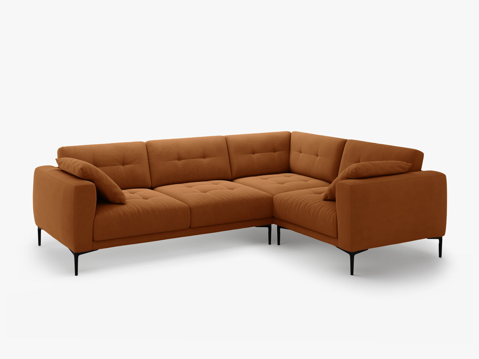 Micadoni Ecksofa Bemy 4-Sitzer Rechts Samt Terrakotta