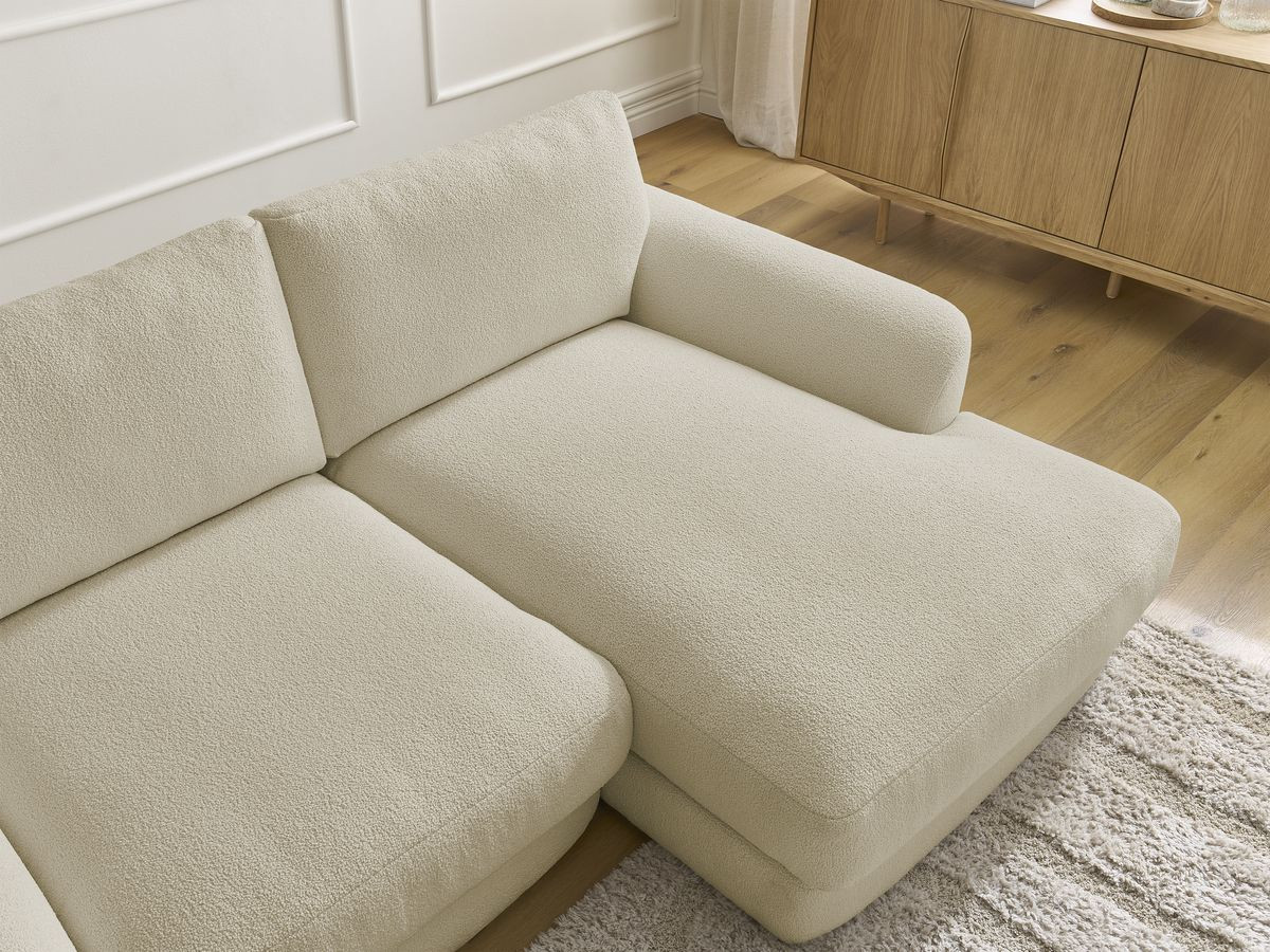 Bobochic Leonore Ecksofa Bouclé-Stoff Beige Ecke rechts