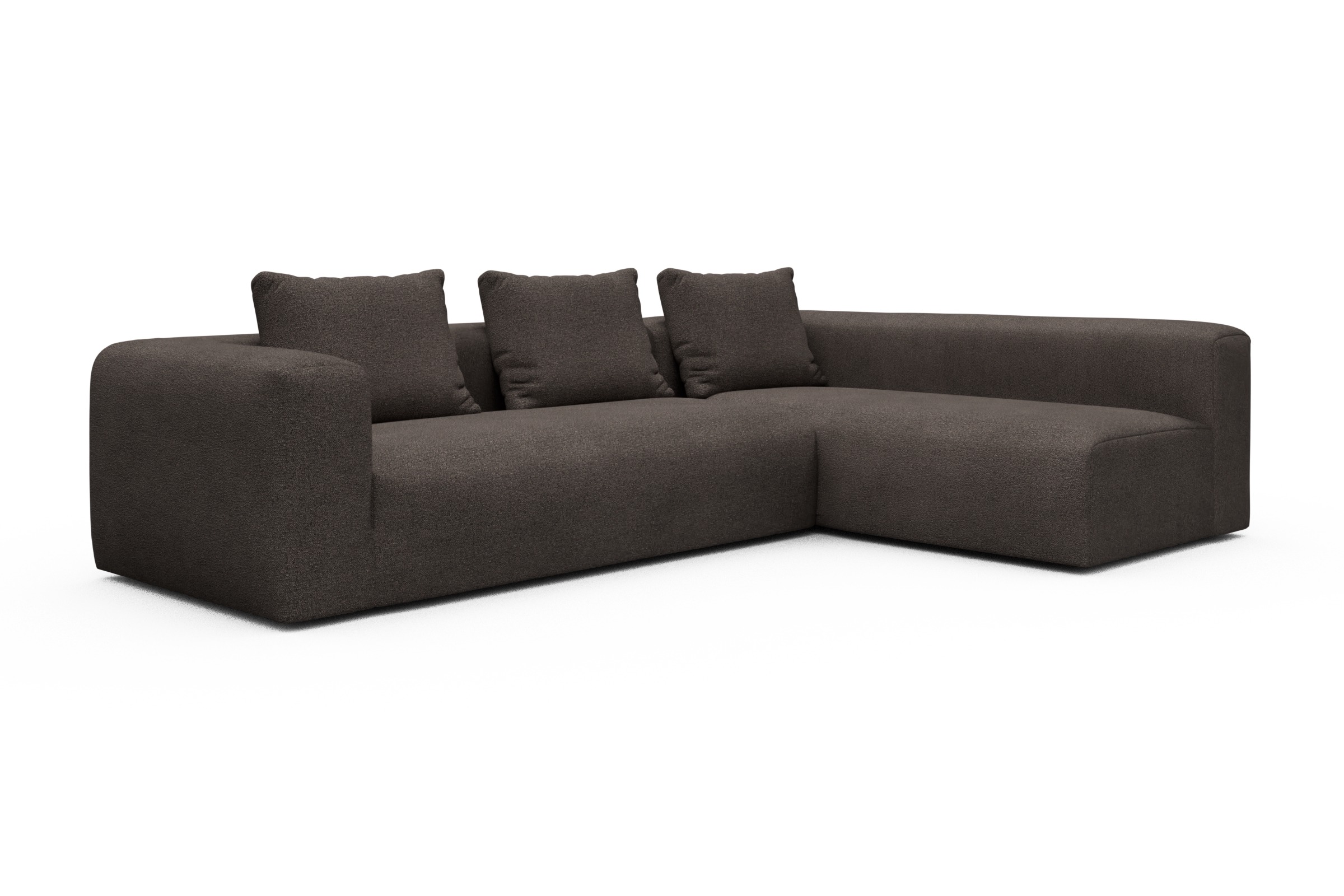 Ecksofa Fred 2x 2,5-Sitzer rechts offen Boucle-Taupe