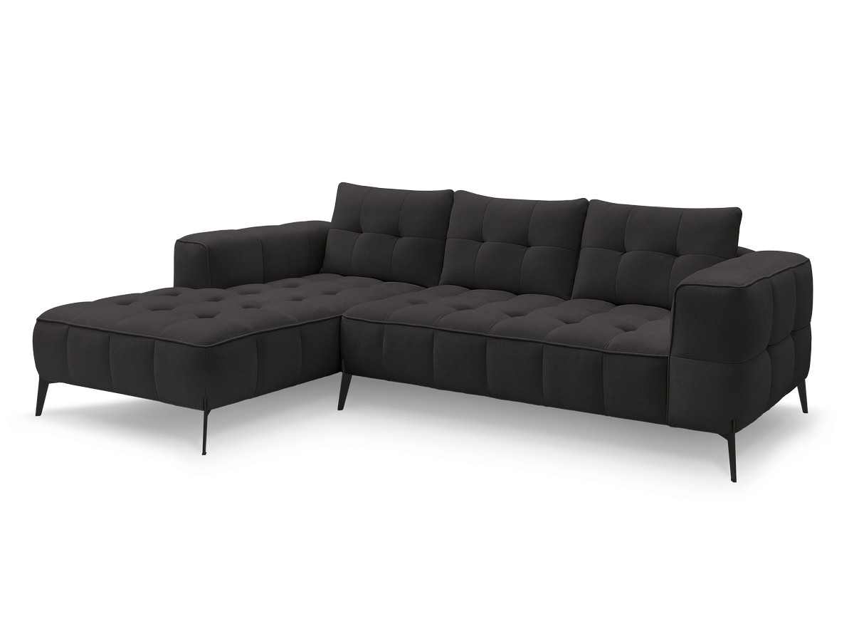 Bobochic Anis Ecksofa Strukturstoff Schwarz Ecke links