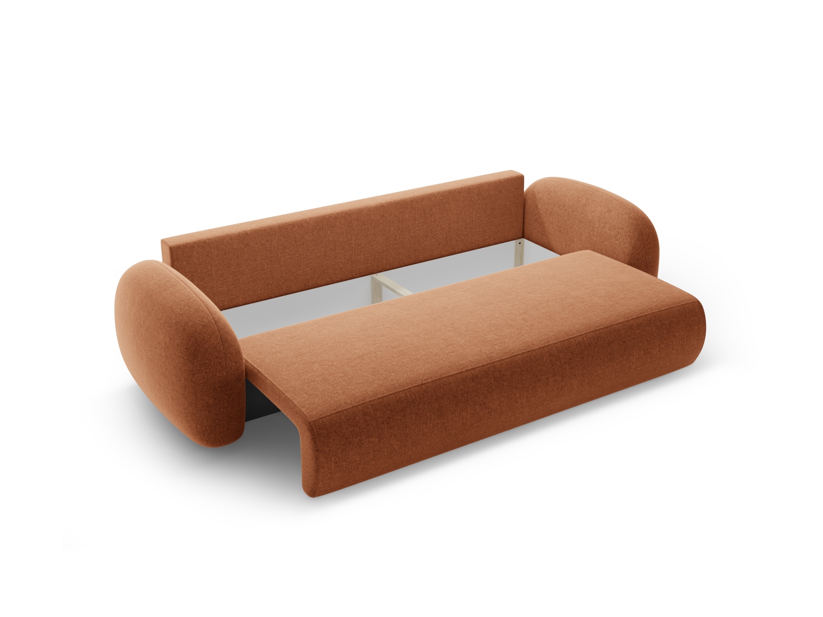 Cosmopolitan Design Schlafsofa Tonale 3-Sitzer mit Bettkasten Chenille Eden Ziegel