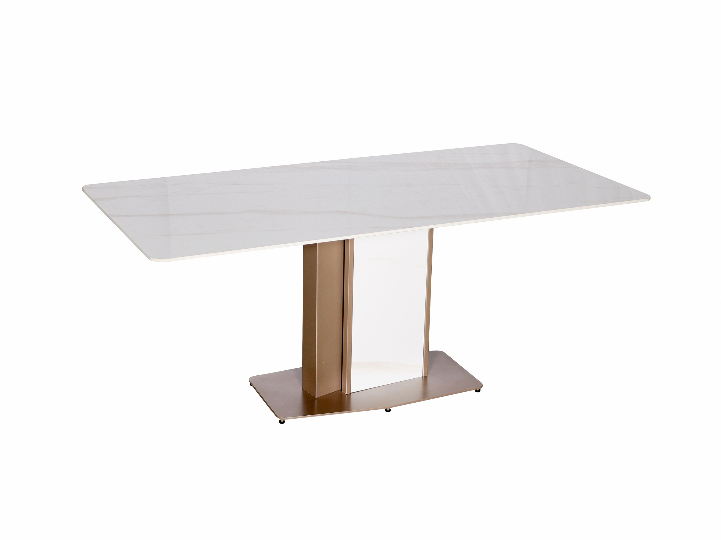 Livin Hill Esstisch 180cm Modig Roségoldene Basis, weiße Tischplatte M54