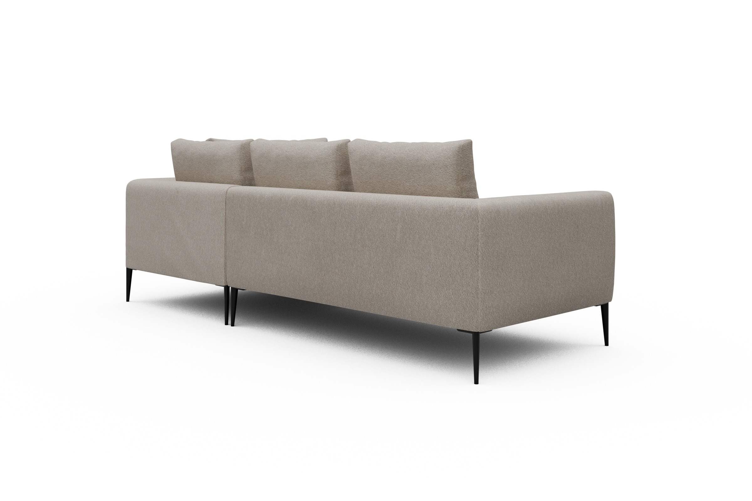 Ecksofa Paul Relax-Ecke rechts mit 2-Sitzer Aivi-Lace-Beige
