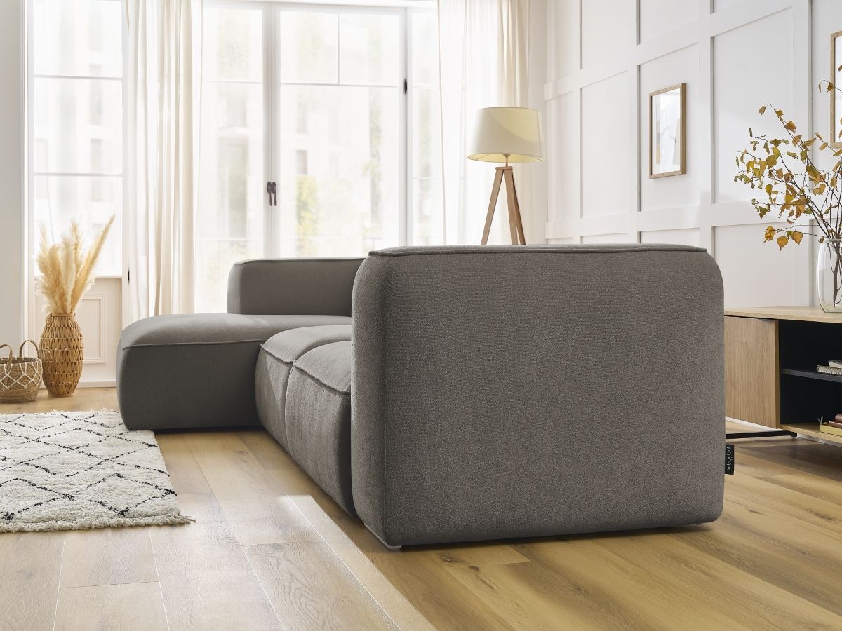 Bobochic Zephyr Ecksofa 349 × 165 cm Strukturstoff Taupe Ecke links