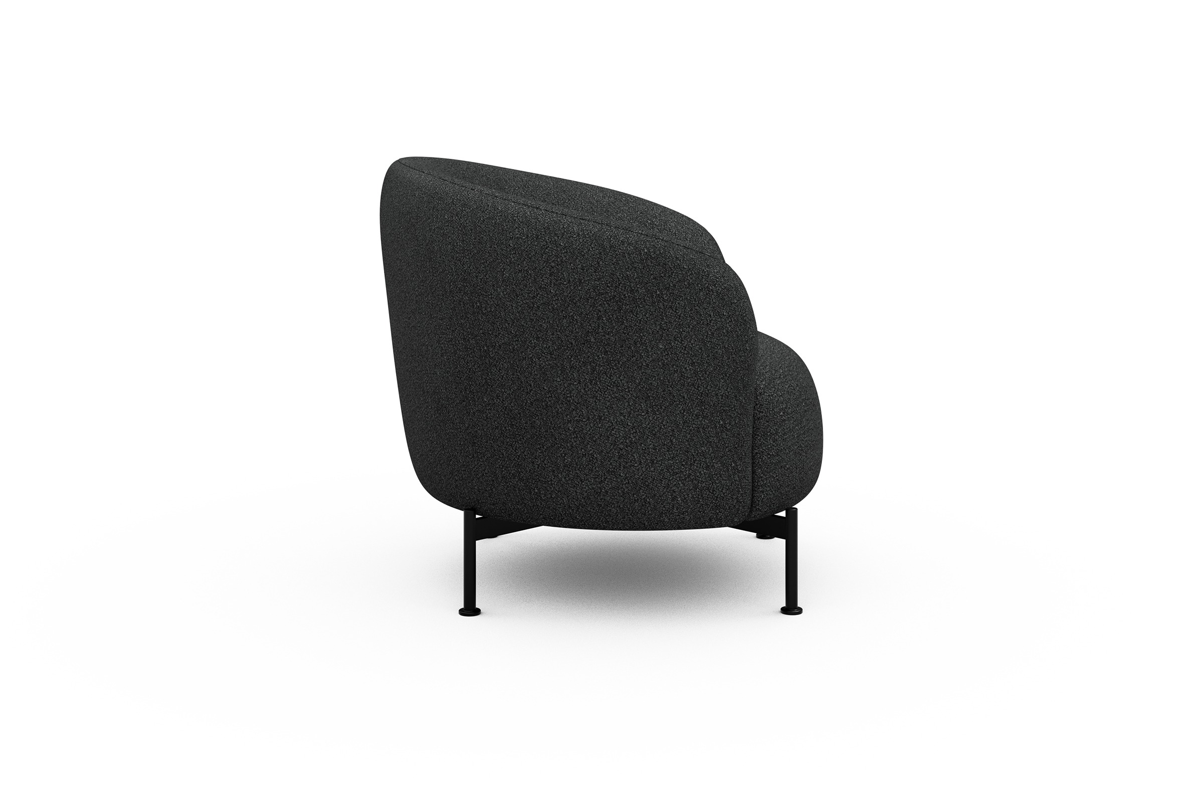 Sessel Ronda X-Metallgestell Schwarz Boucle-Charcoal