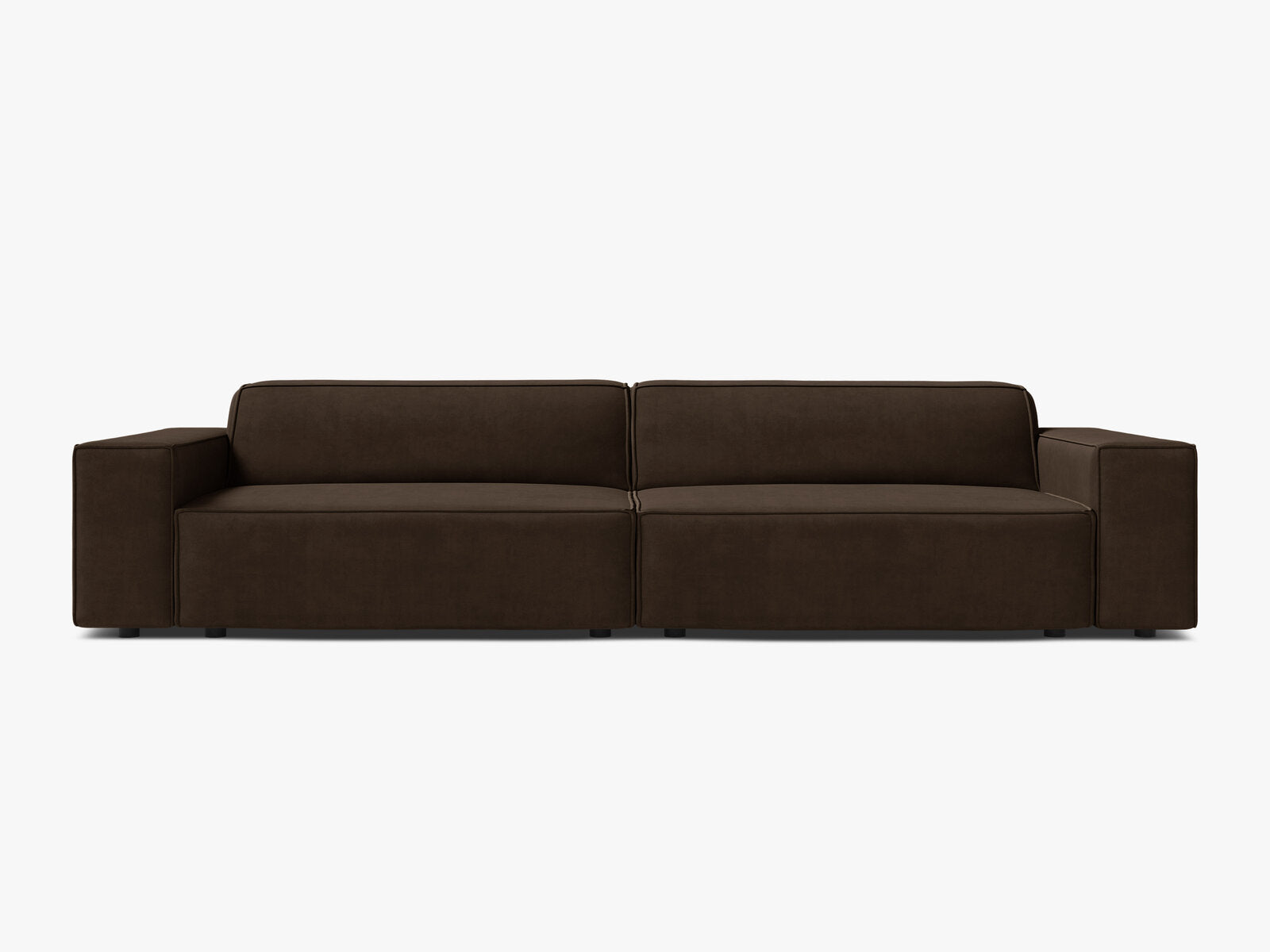 Micadoni Sofa Jodie 4-Sitzer Samt Bluvel Dunkelbraun