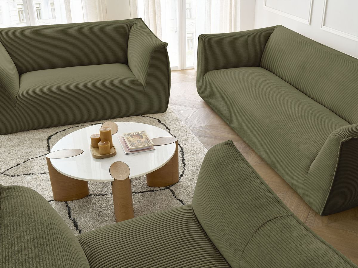 Bobochic Giorgia Sofa 5-Sitzer 534 × 100 cm Cordsamt Grün