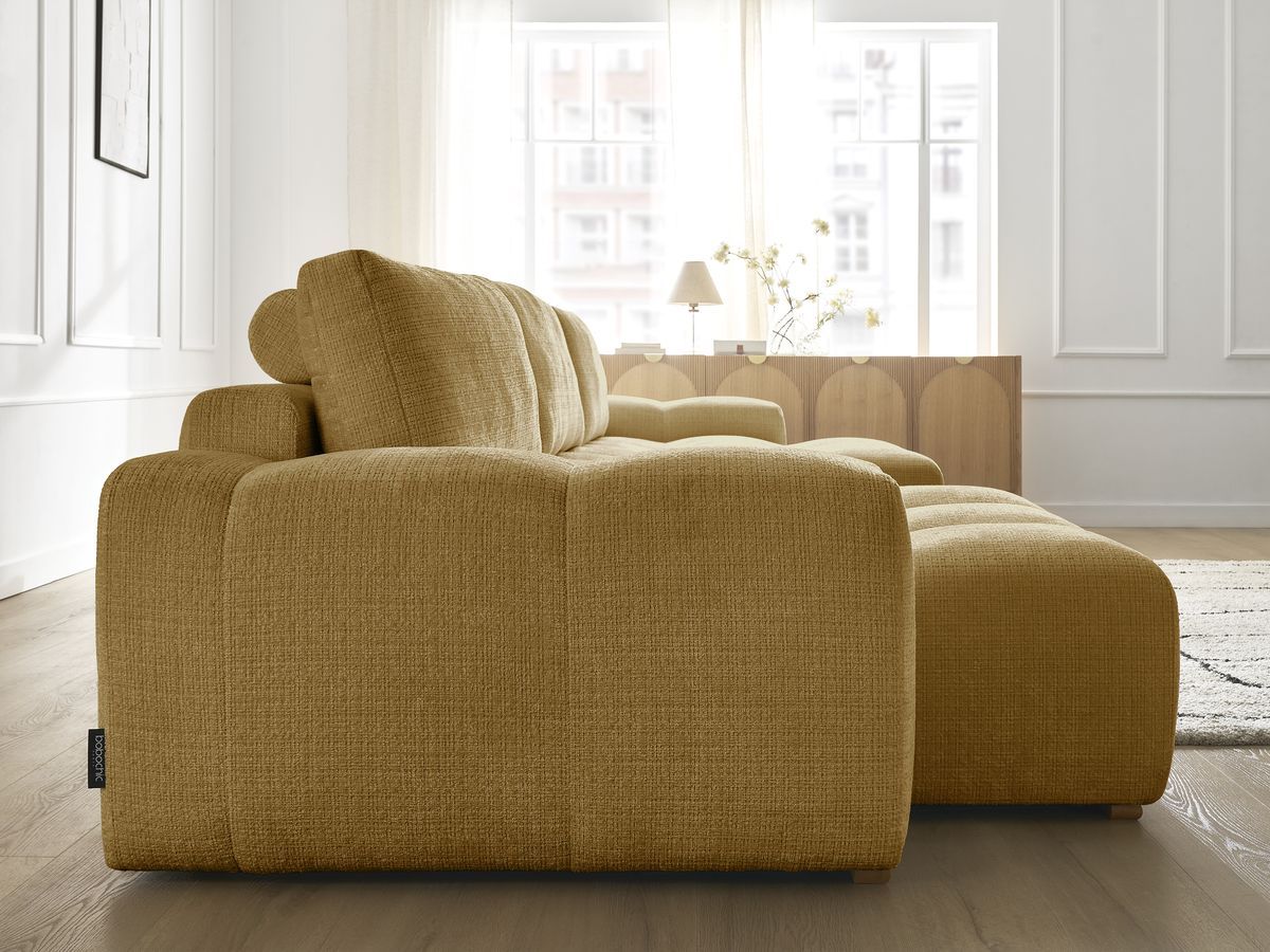 Bobochic Anakin Wohnlandschaft, 3 Kissen Strukturstoff Gelb