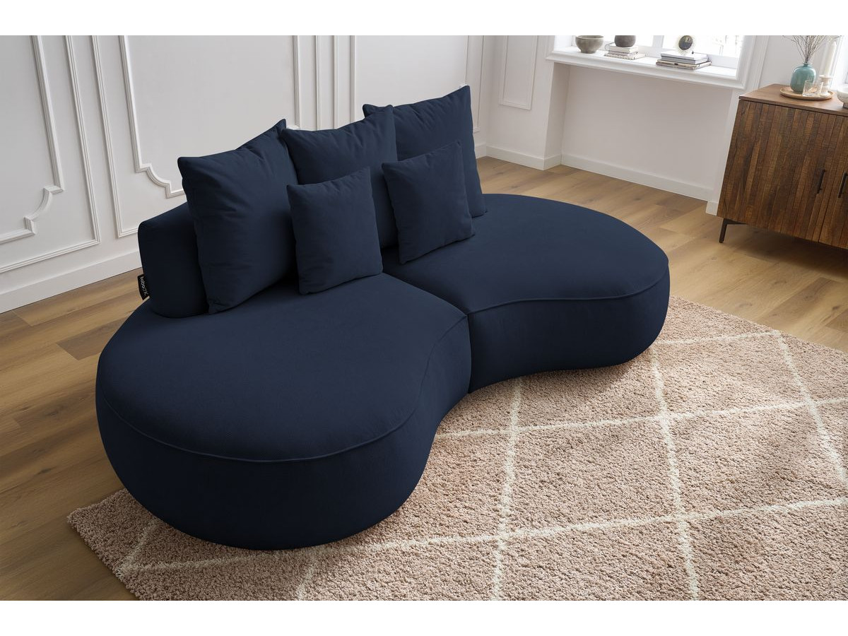 Bobochic Saint-germain Sofa 3-Sitzer Strukturstoff Dunkelblau