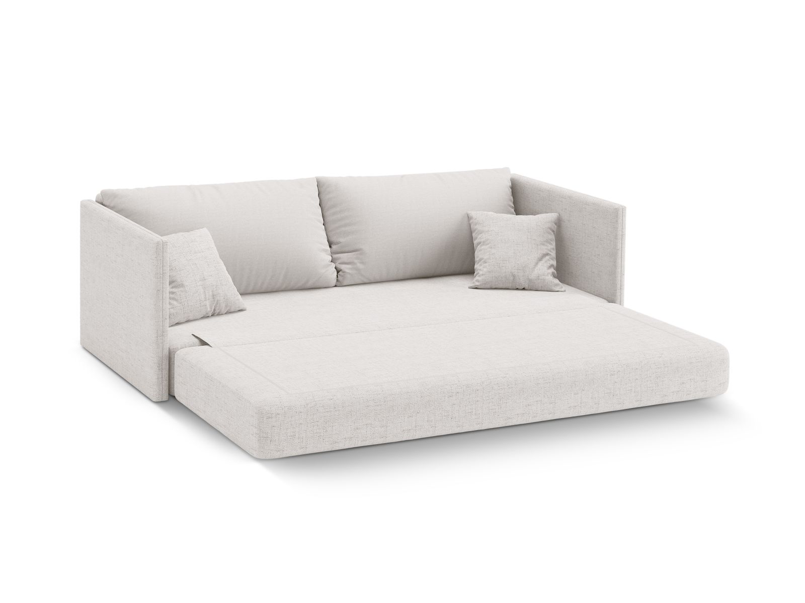 Cosmopolitan Design Schlafsofa Shannon 3-Sitzer Strukturierter Stoff Moly Helles Beige