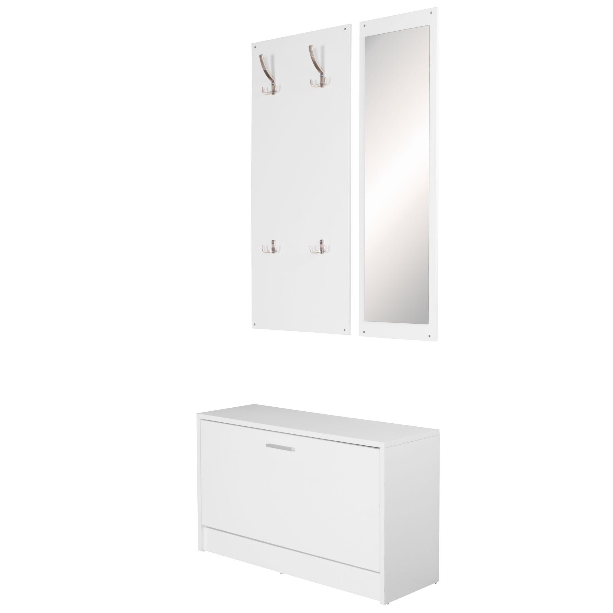Wandgarderobe Nordvik Weiß 80 × 27 × 180 cm