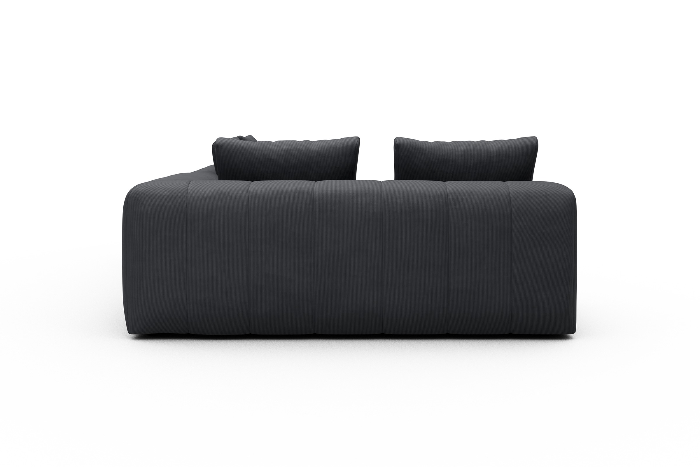 Ecksofa Hugo 2x 2,5-Sitzer Armlehne rechts Cordufine-Slate-Grey
