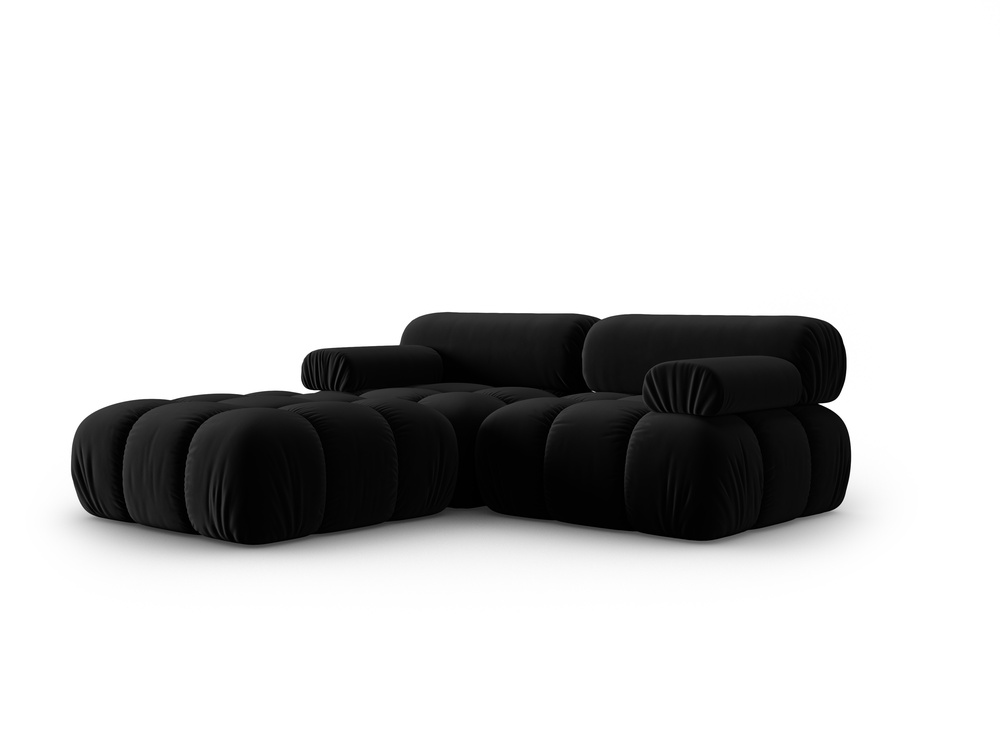 Cosmopolitan Design Modulares Ecksofa Cortina 3-Sitzer Samt Bluvel Schwarz