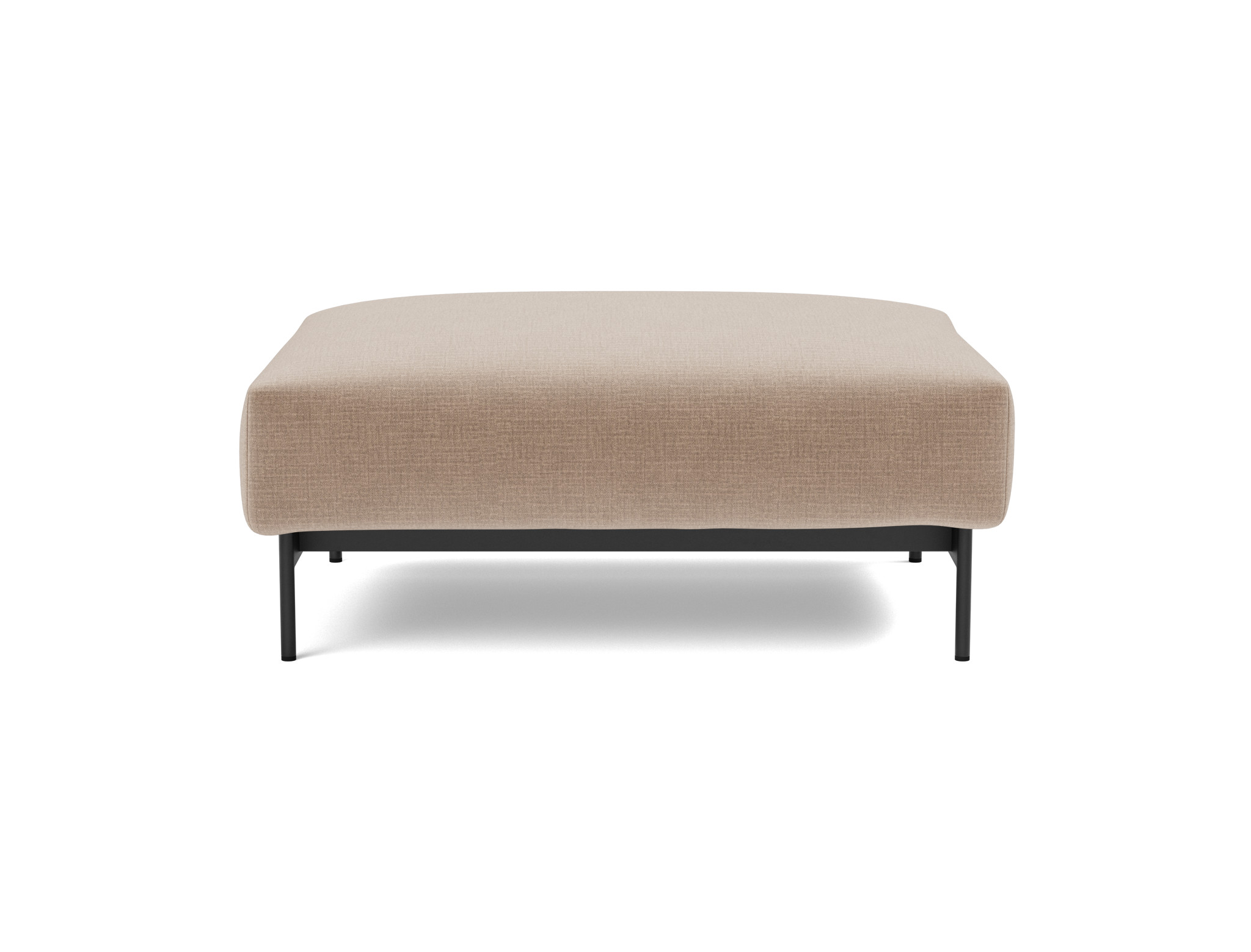 Hocker Malloy Chenille Esina 417-Mocha Beine Schwarzes Metall