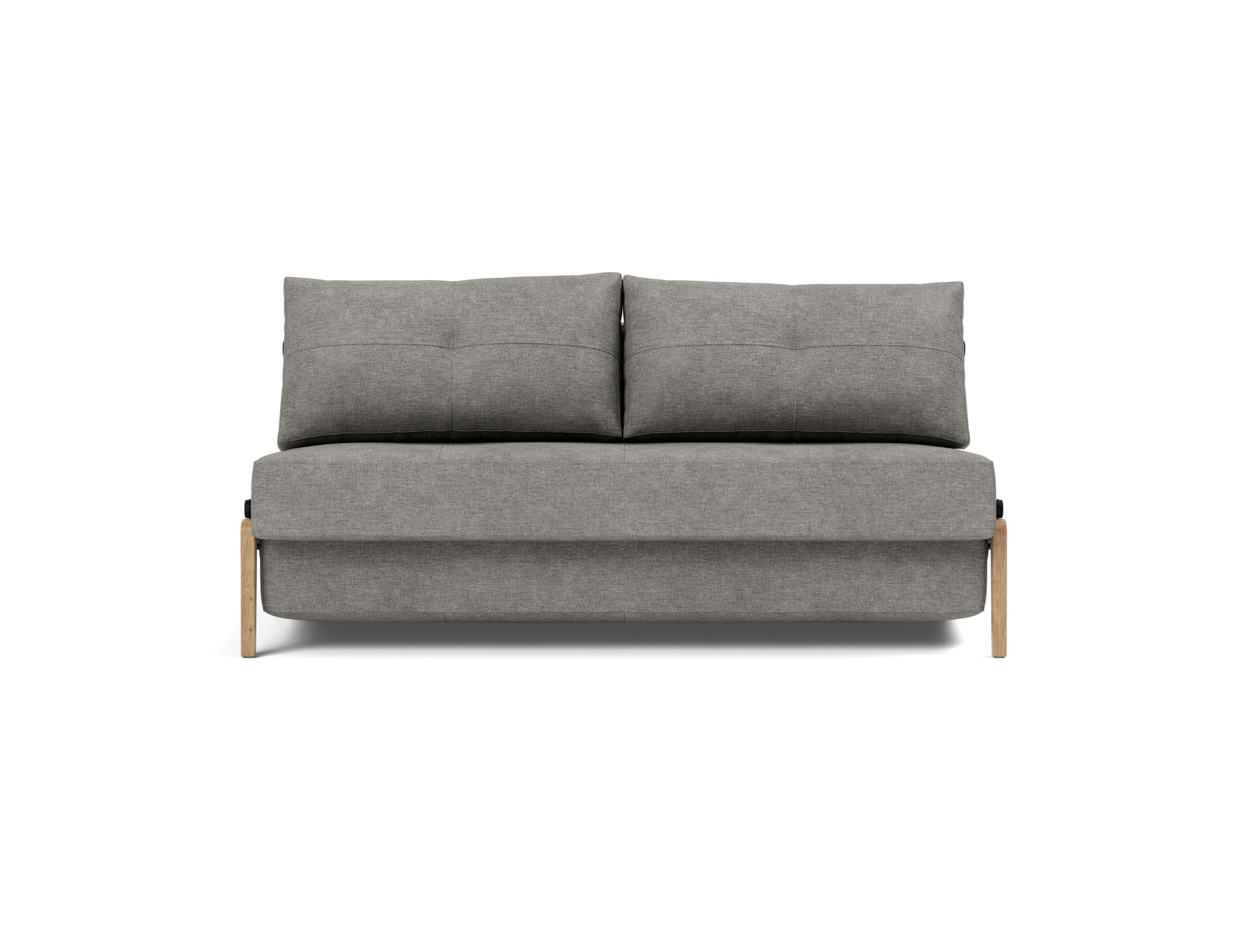 Schlafsofa Cubed 160 Flachgewebe Avella 282-Warm-Grey Beine Eiche