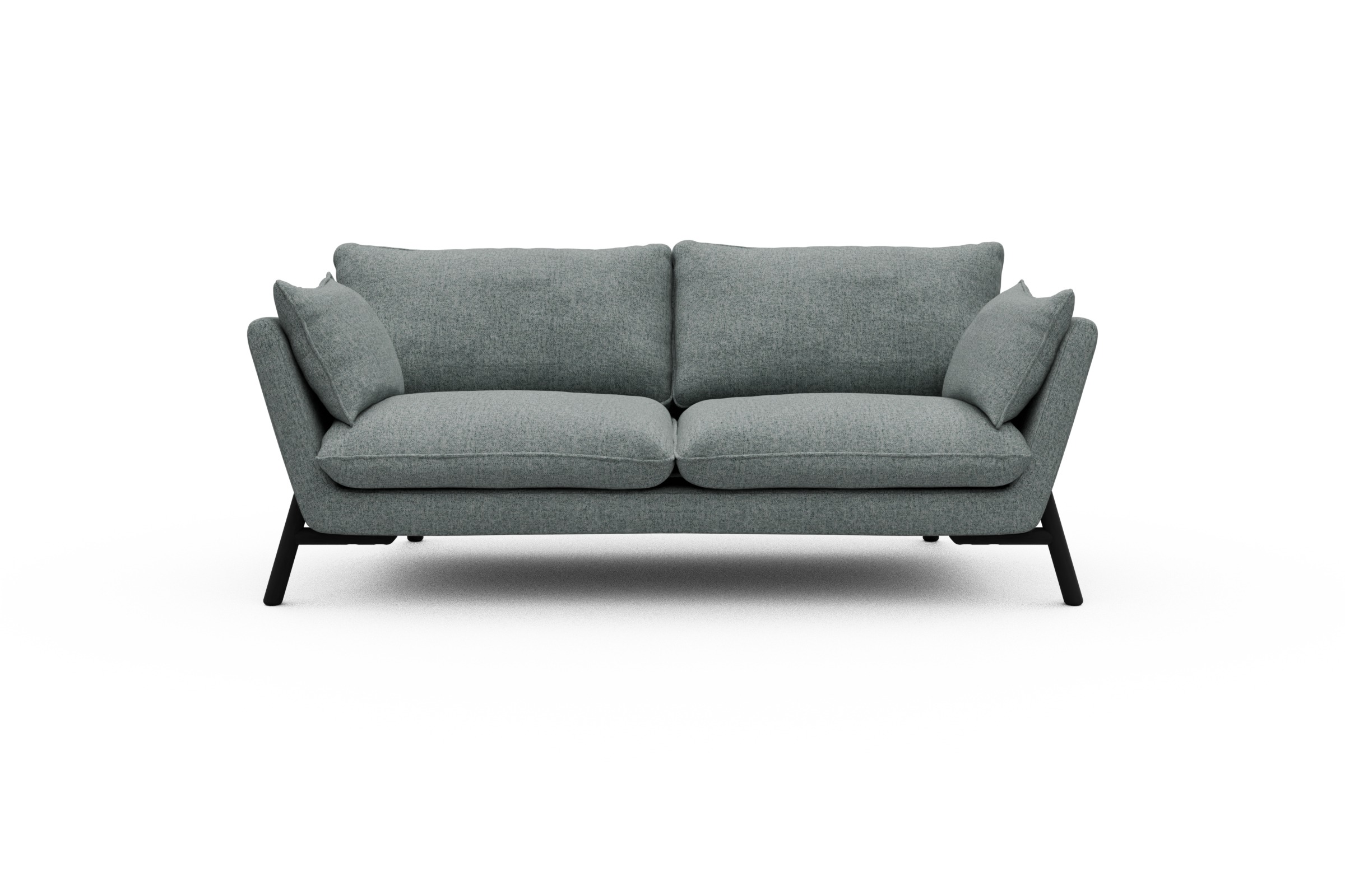 Skandi Home Sofa Emil 2-Sitzer Beinfarbe Eiche Schwarz Casone-Light-Mixed-Green moebelfaktor