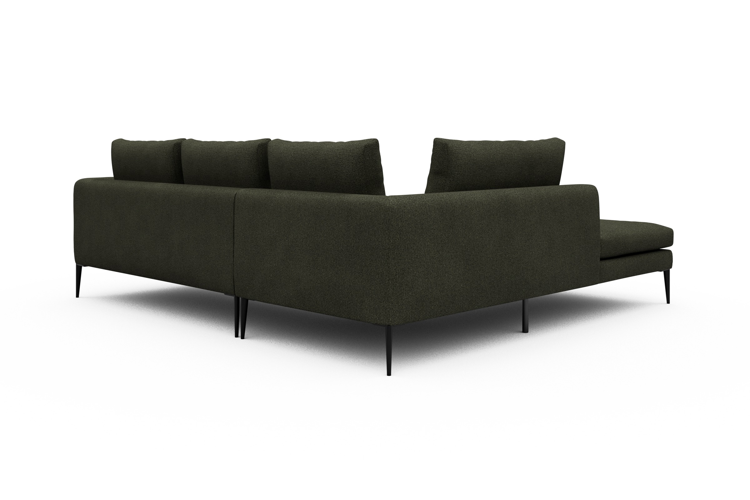 Ecksofa Paul Relax-Ecke links mit 2-Sitzer Boucle-Forest-Green