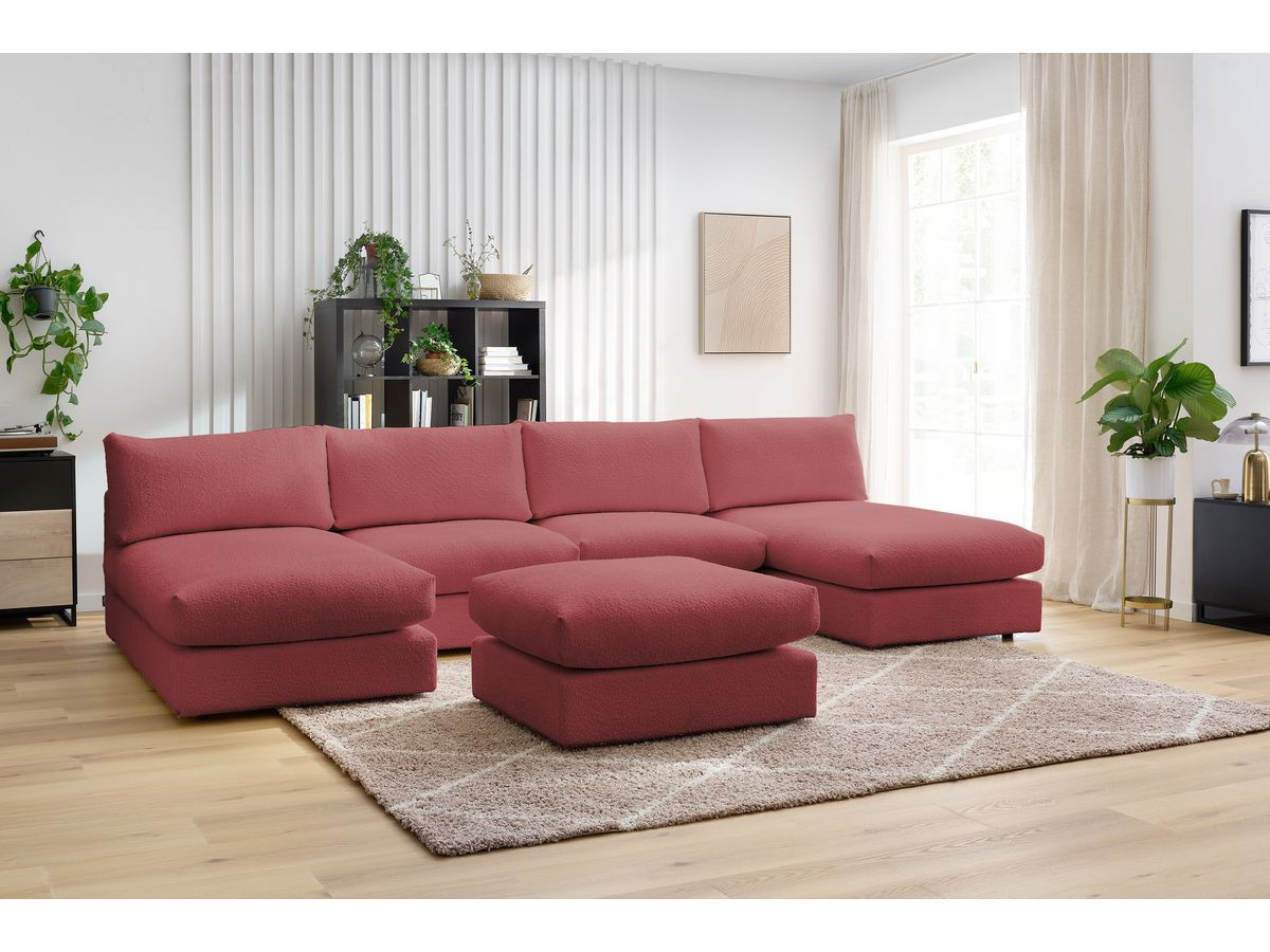 Bobochic Paris Wohnlandschaft Bouclé-Stoff Rot