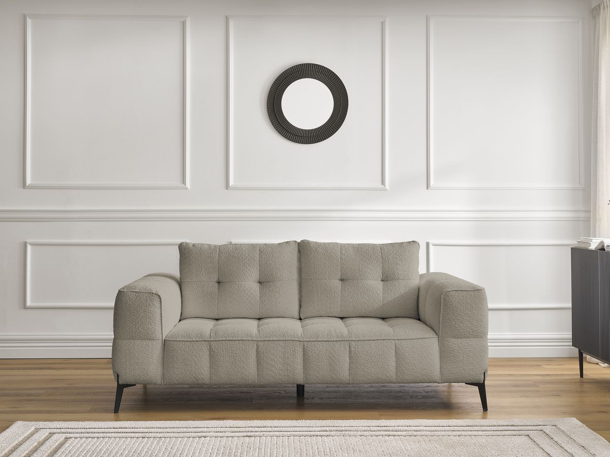 Bobochic Anis Sofa 2-Sitzer Bouclé-Stoff Taupe