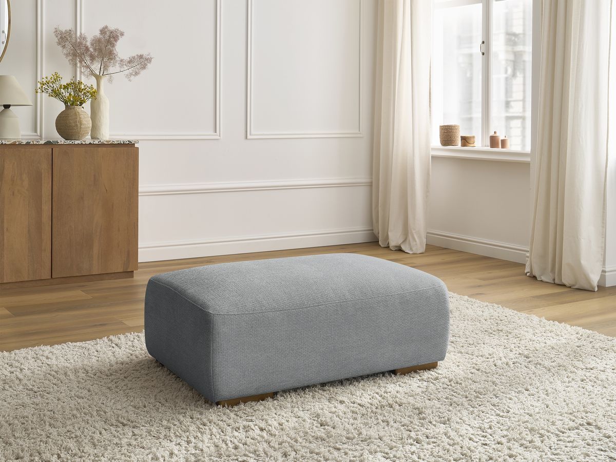 Bobochic Sidonie Pouf Melange-Stoff Dunkelgrau