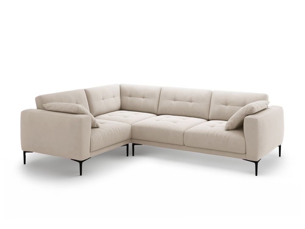 Cosmopolitan Design Ecksofa Lazio 4-Sitzer Samt Salvador Beige Links