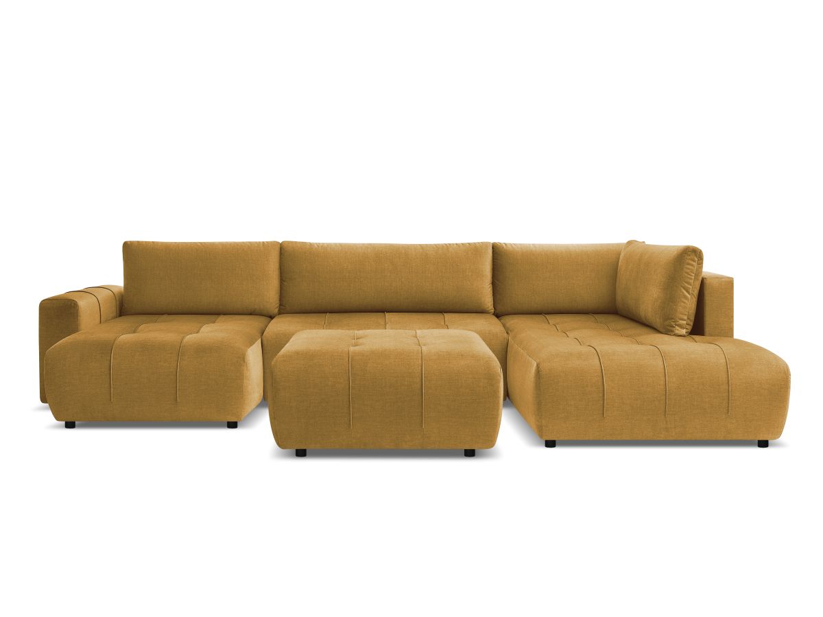 Bobochic Arsene Wohnlandschaft mit Pouf Samt Gelb Ecke links