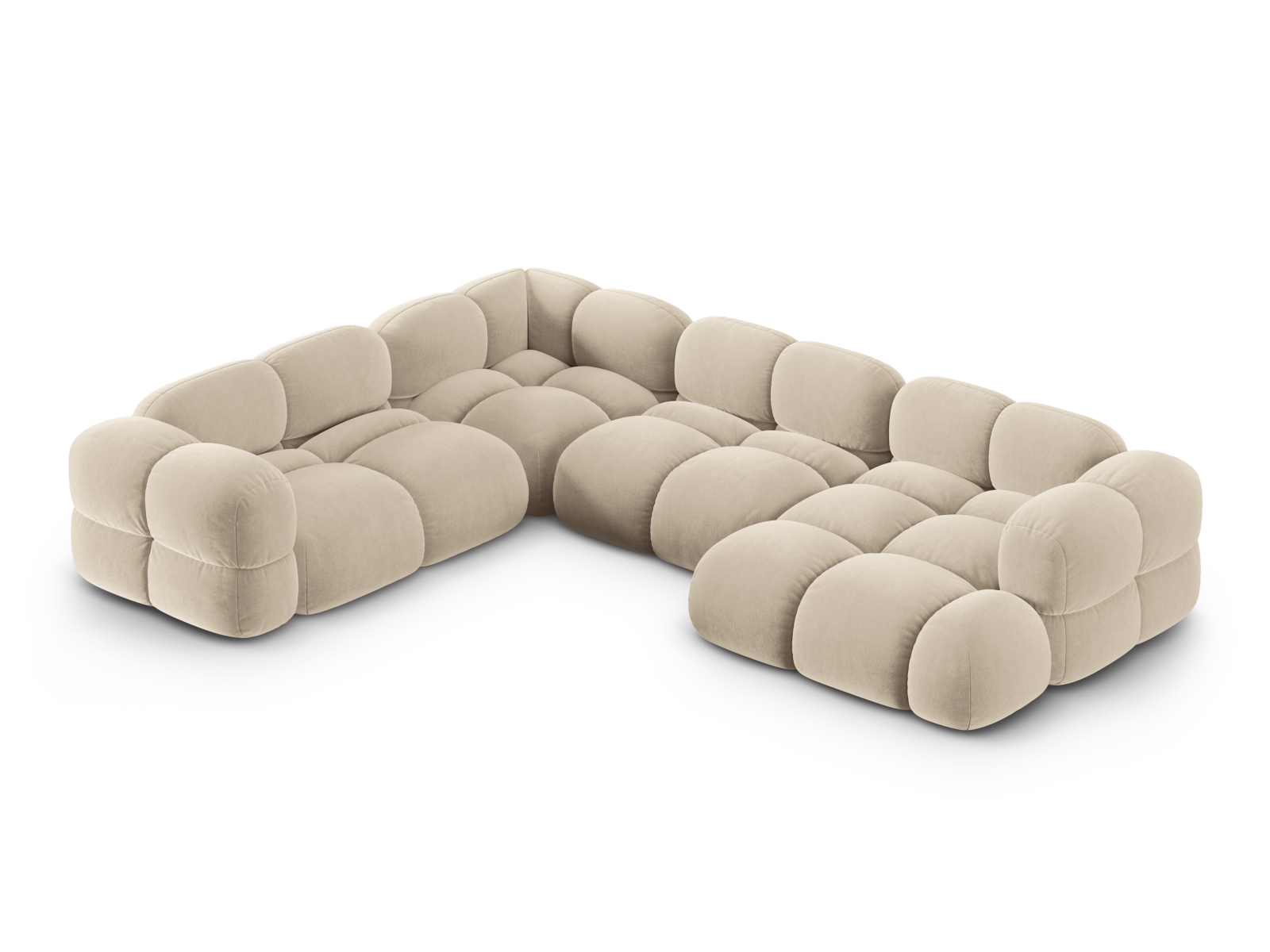 Cosmopolitan Design Panoramasofa Loretto 5-Sitzer Samt Vogue Helles Beige Links